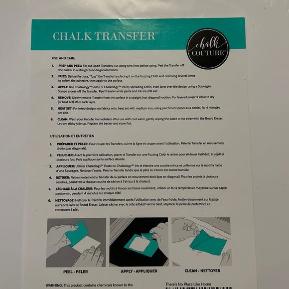 There's No Place Like Home Chalk Couture Transfer Size B - Picture 3 of 3